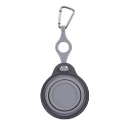 Dexas Gray Rubber 1 cups Pet Travel Feeder For All Pets