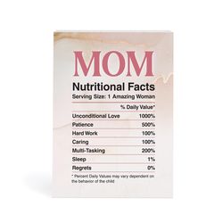 P Graham Dunn 7 in. H X 6 in. L White Wood Mom Nutritional Facts Word Block