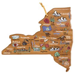 Totally Bamboo Fish Kiss 13 in. L X 12 in. W X 1 in. Bamboo New York Serving & Cutting Board