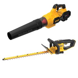 DEWALT 60V MAX Brushless Handheld Axial Blower Kit with 20V MAX 22 in. Cordless Hedge Trimmer