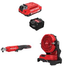 CRAFTSMAN V20 3Ah Advanced Battery Starter with 3/8-in Ratchet with 3-Speed Misting Fan