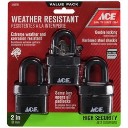 Ace 1-5/8 in. H X 1-3/4 in. W X 1-1/8 in. L Steel Double Locking Padlock