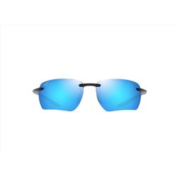 Maui Jim Hookipa Ultra G Sunglasses Unisex Shiny Black Frame Blue Hawaii Lens Polarized Blue