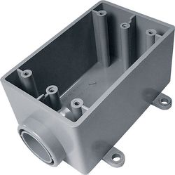 Cantex New and Old Work 18 cu in Rectangle PVC 1 gang Electrical Box Gray