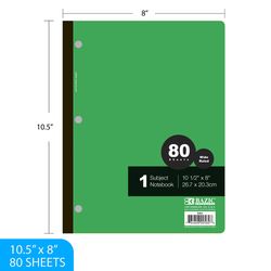 Bazic Products 10-1/2 in. W X 8 in. L Wide Ruled Assorted Wireless Notebook