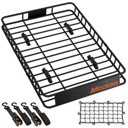 Mockins 50x36x4.5 Extendable Rooftop Cargo Carrier Basket Rooftop Cargo Carrier Basket 1 pk