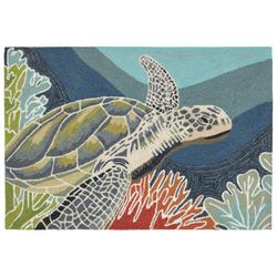Liora Manne Ravella 2 ft. W X 3 ft. L Blue Traditional Polypropylene Accent Rug