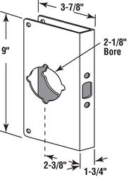 Prime-Line 9 in. H x 3-7/8 in. L Antique Brass Brass Door Reinforcer