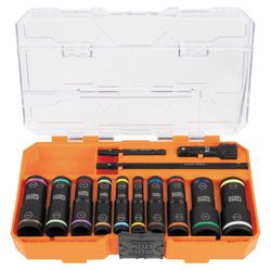 Westek KNECT 1/4 and 3/8 in. drive Metric/SAE Impact Socket Set 13 pc