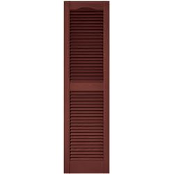 Builders Edge 55 in. H X 14.5 in. W Burgundy Red Louvered Vinyl Shutter 2 pk