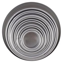 R&M International Silver Steel Plain Pastry Cutters Set