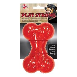Spot Play Strong For Dog Red TPR Solid Rubber Bone 1 pk