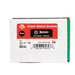 HILLMAN No. 12 Ga. X 2-1/2 in. L Phillips Flat Head Sheet Metal Screws 1 pk