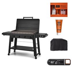 Traeger Irontop 4-Burner Griddle + Griddle Tool Set, Cover, Meat Thermometer and Griddle Conditioner