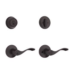 Balboa SmartKey Traditional Venetian Bronze Entry Lever and Deadbolt Set KW1 1-3/4 in.