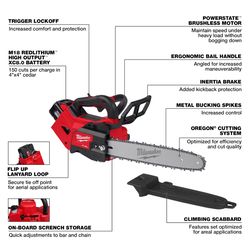Milwaukee M18 FUEL 2826-22T 14 in. 18 V Battery Chainsaw Kit (Battery &amp; Charger) 3/8 in.