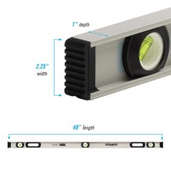 Channellock 48 in. Aluminum I-Beam Level 3 vial