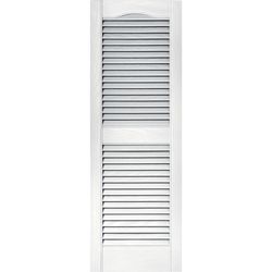 Builders Edge 43 in. H X 14.5 in. W White Louvered Vinyl Shutter 2 pk