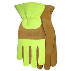 Midwest Quality Gloves M Leather/Spandex Brown/Green Gloves