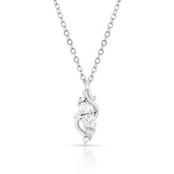 Montana Silversmiths Women's Fiery Ice Flower Silver Necklace Water Resistant
