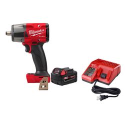 Milwaukee M18 FUEL 1/2 in Mid-Torque Impact Wrench w 5ah and Charger Kit