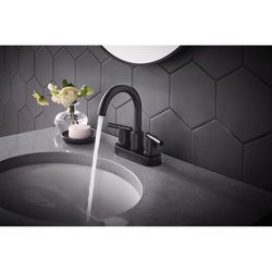 Oakbrook Collection Alexis Matte Black Modern Centerset Bathroom Sink Faucet 4 in.