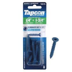 Tapcon 1/4 in. in. X 1-3/4 in. L Star Flat Head High/Low Concrete Screws