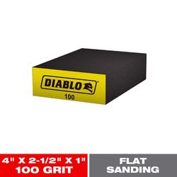 Diablo 4 in. L X 2.5 in. W X 1 in. 100 Grit Fine Flat Surface Sanding Sponge