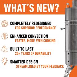 Orion Cooker Charcoal Vertical Outdoor Convection Cooker Silver
