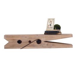 Tripar 6.125 in. H X 5.875 in. L Natural Brown Wood Clothespin Shelf