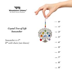 Woodstock Chimes Multicolored Acrylic/Glass/Metal 4 in. H Tree of Life Suncatcher