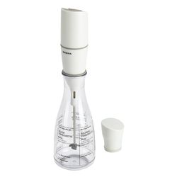 BonJour Clear/White Plastic/Stainless Steel Salad Dressing Mixer 12 oz