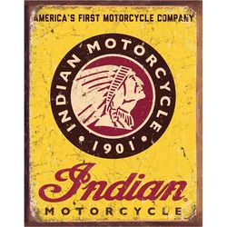 Desperate Enterprises Indian Motorcycle 1934 Indian Sign Tin 1 pk