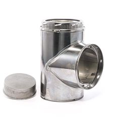 Selkirk Sure Temp 14.75 in. X 8 in. X 8 in. Stainless Steel Vent Tee with Cap
