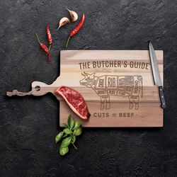 P Graham Dunn 18.25 in. L X 10.5 in. W X 1.13 in. Acacia Wood The Butcher's Guide Cutting Board 1 pk
