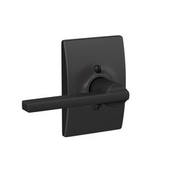 Schlage F Series Latitude/Century Matte Black Passage Lever 1-3/4 in.