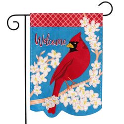 Briarwood Lane Spring Cardinal Garden Flag 12.5 in. W X 18 in. L