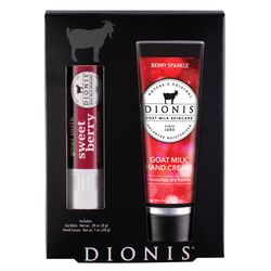 Dionis Goat Milk Skincare Berry Sparkle Hand Cream and Lip 1.28 oz 2 pk