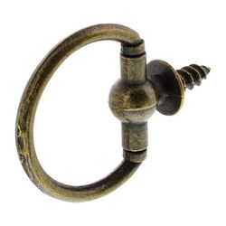 HILLMAN Antique Brass Gold Round Ring Hanger 2 pc