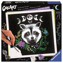 Ravensburger CreArt Pixie Cold: Raccoon Paint By Number Set Multicolored 9 pc