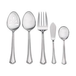Pfaltzgraff Silver Stainless Steel Scalloped tip Flatware Set 53 pk