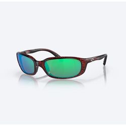 Costa Brine Sunglasses Brown Tortoise Frame Green Lens Polarized Blue Light Blocking
