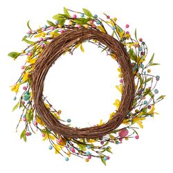 Glitzhome Easter Wreath Foam/Iron/Paper/PE/Rattan 1 pc