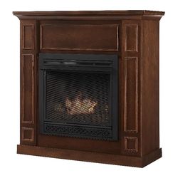 Comfort Glow 42 in. W 950 sq ft Walnut Traditional Gas Ventless Fireplace