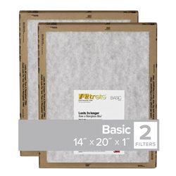 Filtrete 14 in. W X 20 in. H X 1 in. Synthetic 2 MERV Flat Panel Filter 2 pk