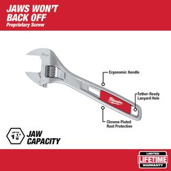 Milwaukee SAE Adjustable Wrench 10.85 in. L 1 pc