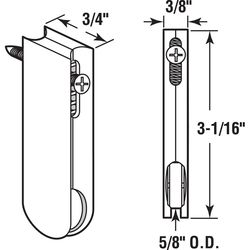 Prime-Line 3/4 in. D X 0.38 in. L White Nylon/Steel Roller Assembly 2 pk