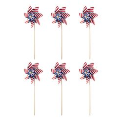 Glitzhome Patriotic Multicolored Plastic 24 in. H X 9.5 in. L X 4.5 in. W Stars/Stripes Windmill