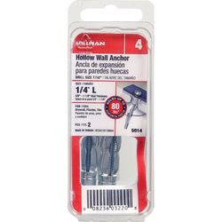 HILLMAN 1/4 in. D X 3 in. L Steel Pan Head Hollow Wall Anchors 2 pk