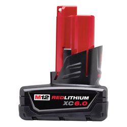 Milwaukee M12 REDLITHIUM XC 6 Ah Lithium-Ion Battery Pack 1 pc